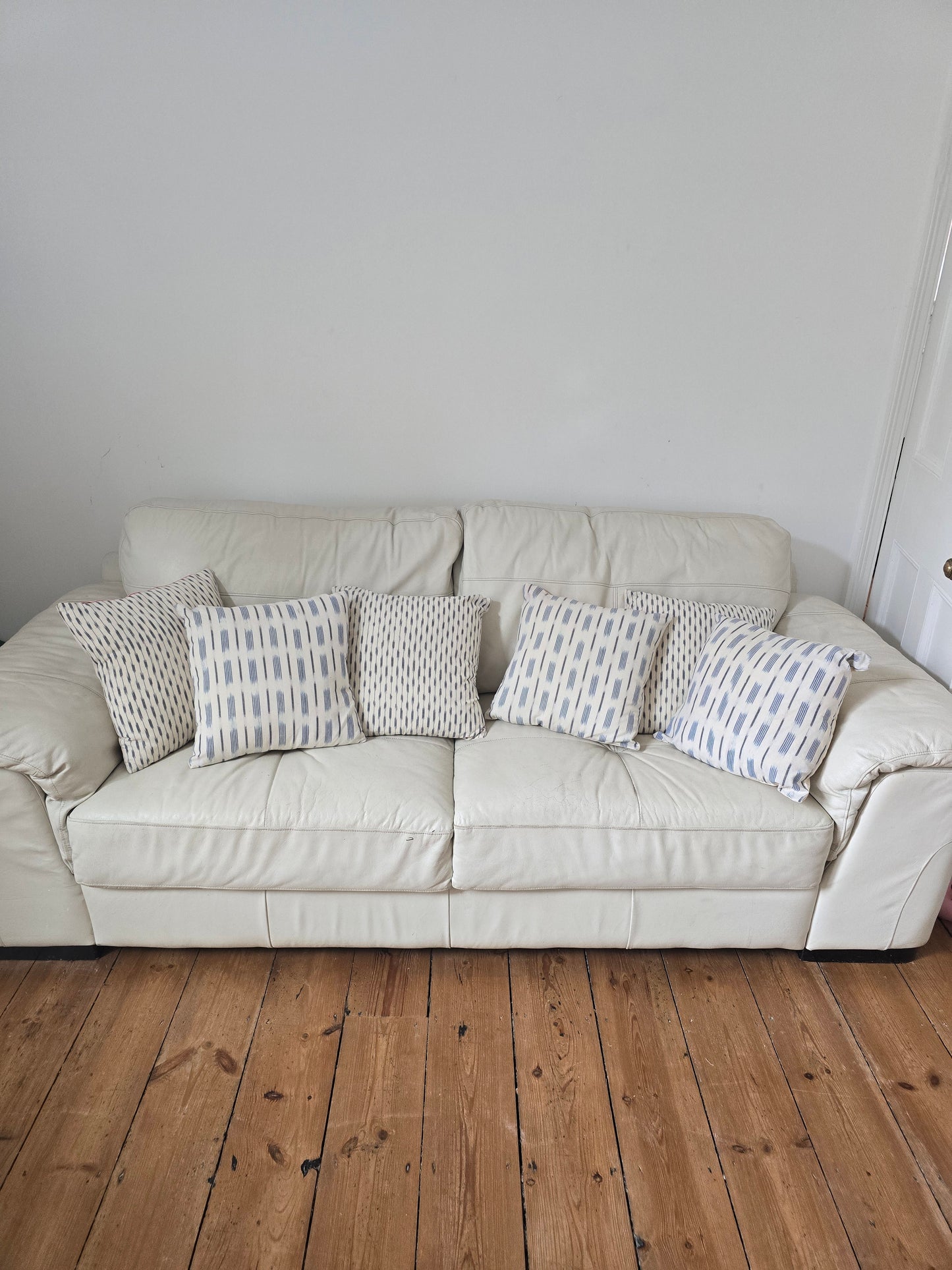 Made in England - Handwoven Ikat Cushion - 40cm by 40cm - Black