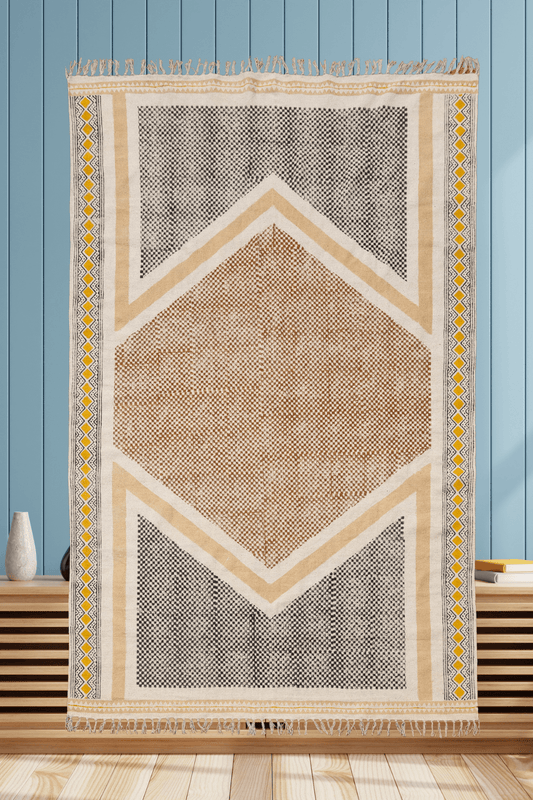 AZTEC - Block Print 100% Cotton Rug