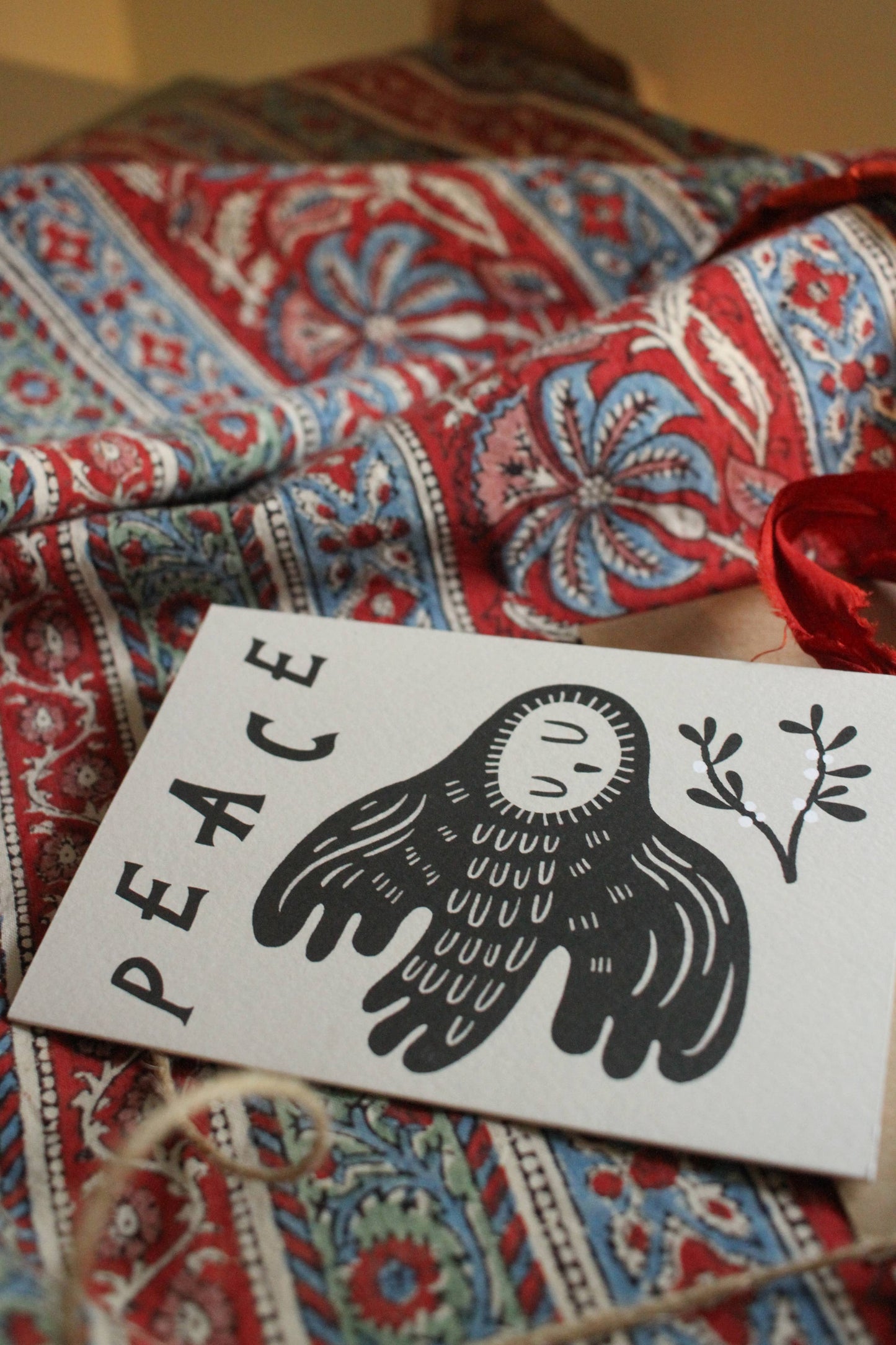 'Peace' Sleepy Owl Christmas Card