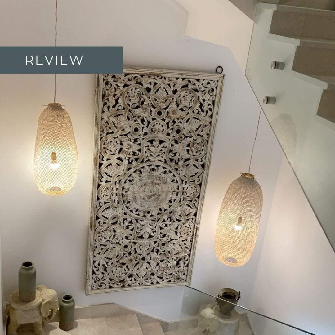 Hand Crafted Statement Bamboo Pendant Lampshade - Natural - Large - Considered Store