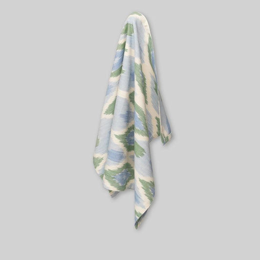 Ikat Fair Handwoven Tea Towel - Dusty Blue Green - Considered Store