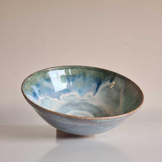 Serving Bowl - Large Blue - Arctic Tundra - Handcrafted Pottery by Kate - Considered.Store