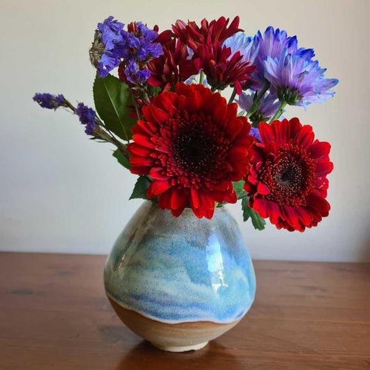Unique, Handcrafted Blue Vase 