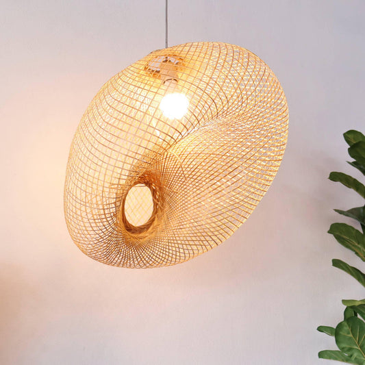 Hand Crafted Statement Bamboo Pendant Lampshade - Natural - Large - Considered Store