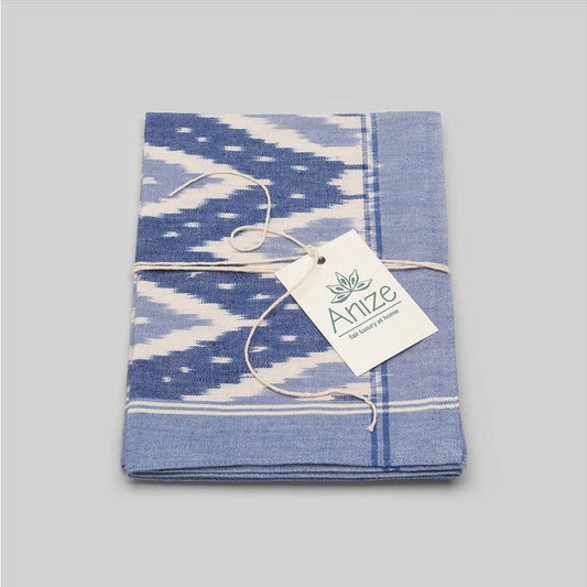 Organic Cotton Hand Woven Fair Trade Kitchen Tea Towel - Blue Diamond - Considered Store - 1