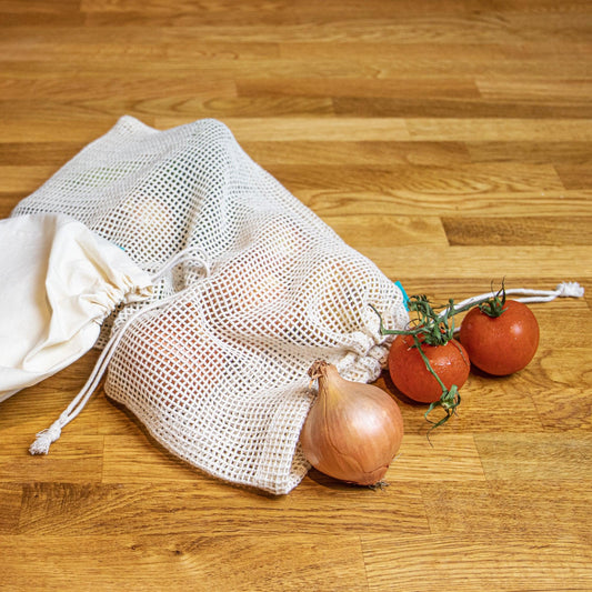 Set of 3 Reusable Zero Waste Organic Cotton Food and Shopping Bags - 1