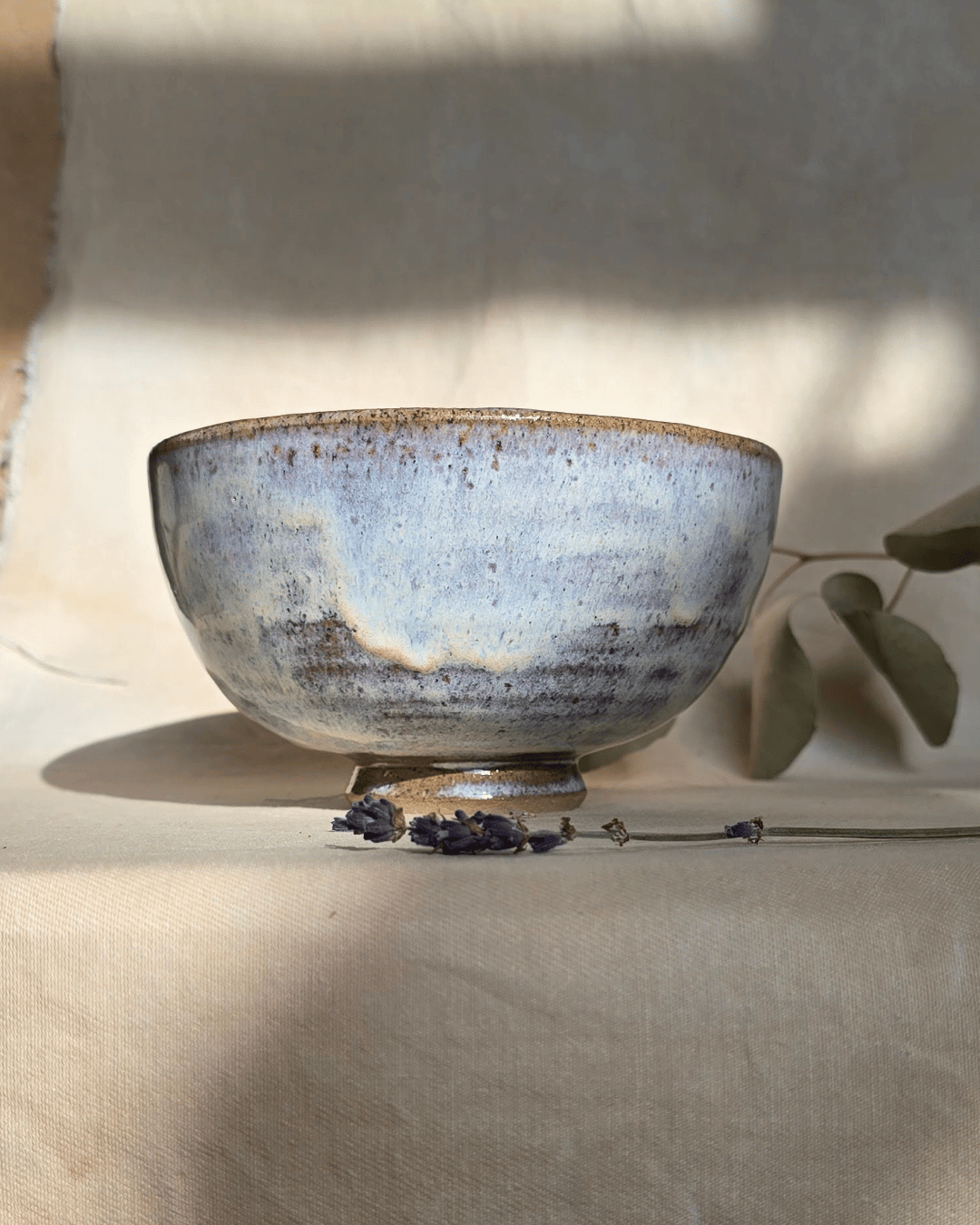 Blue Swirl - Hand Thrown Ceramic Pasta Bowl - Full Glaze