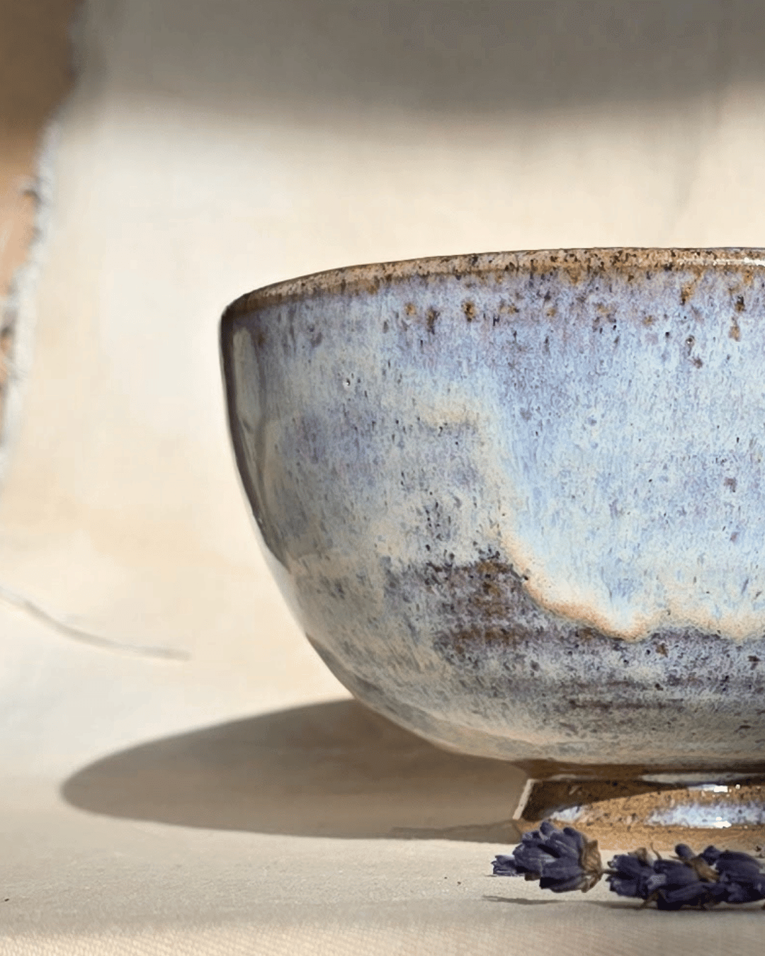 Blue Swirl - Hand Thrown Ceramic Pasta Bowl - Full Glaze