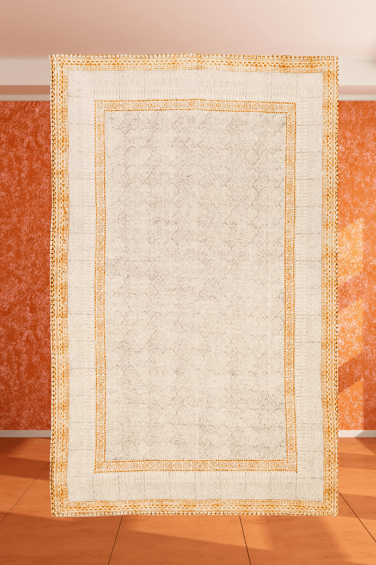 Orange - SERENITY - Handwoven - Scandi Boho Cotton Rug