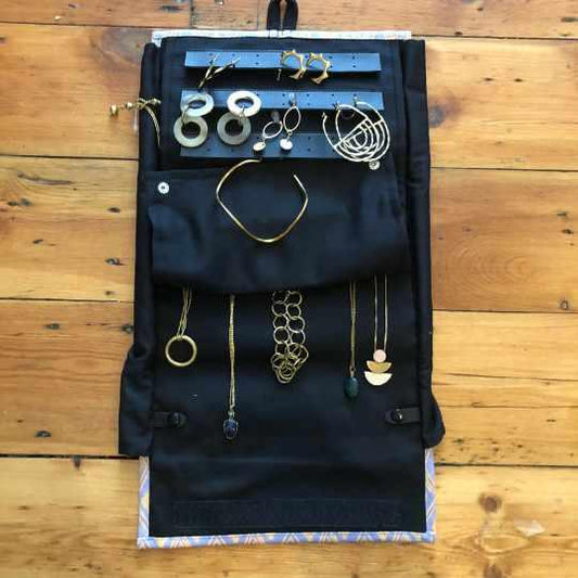 Jewellery Travel Roll Black - Fair Trade - Considered Store
