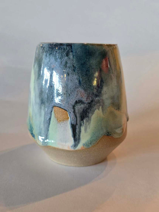 Swirly Blue Green Goblet Mug