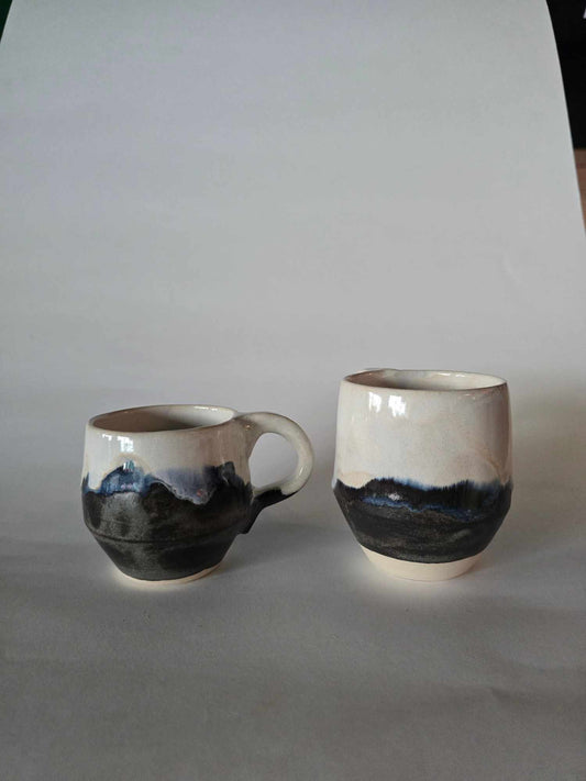 Black and white swirly mugs